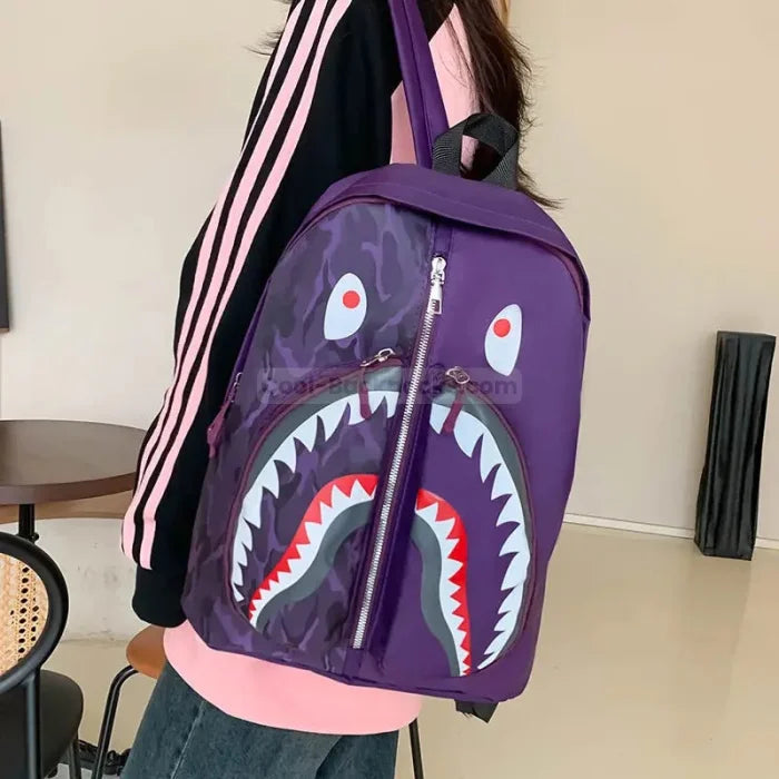 Purple Shark Backpack