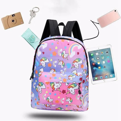 Purple Unicorn Backpack School