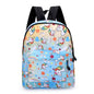 Purple Unicorn Backpack School - Sky Blue