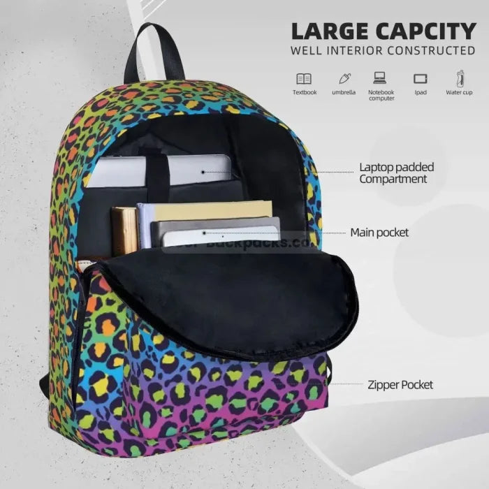 Rainbow Leopard Print Backpack