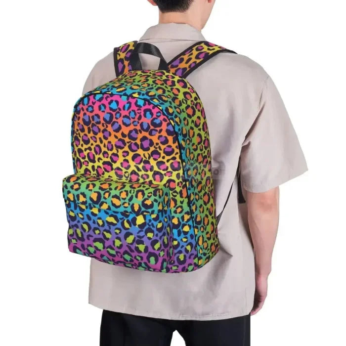 Rainbow Leopard Print Backpack