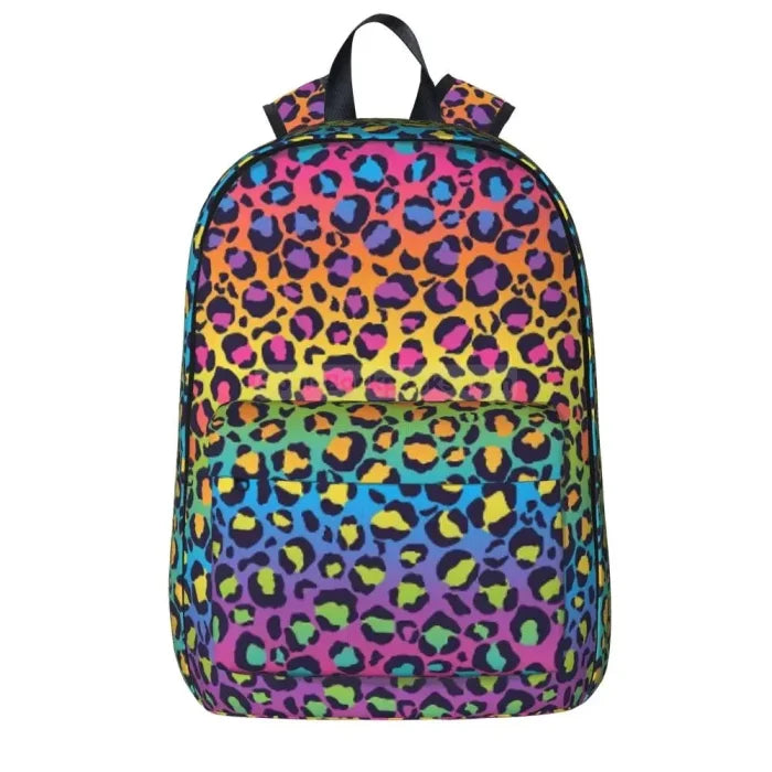 Rainbow Leopard Print Backpack