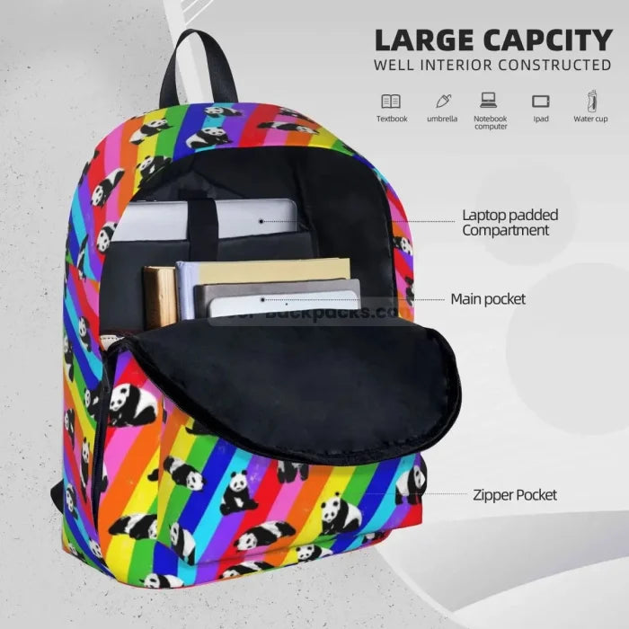 Rainbow Panda Backpack