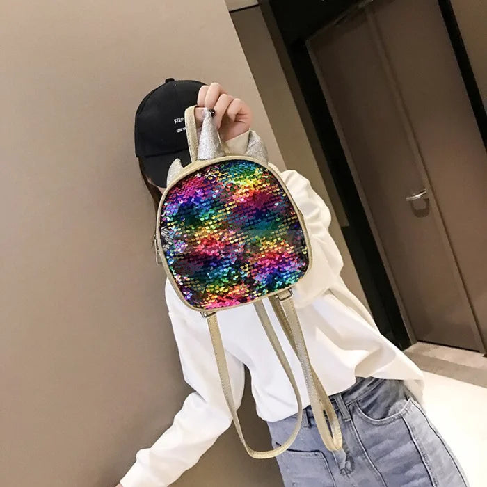 Rainbow Sequin Unicorn Backpack