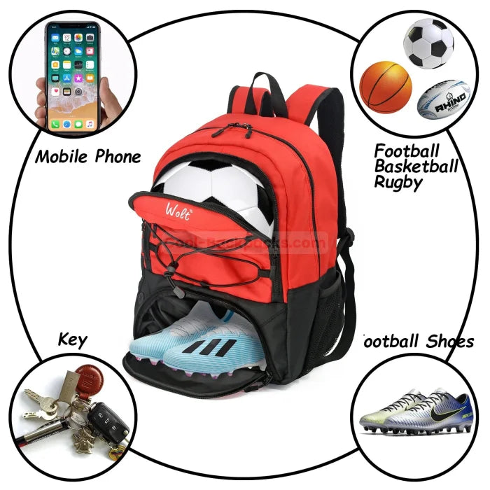 Red Basketball Backpack - 17 Inches