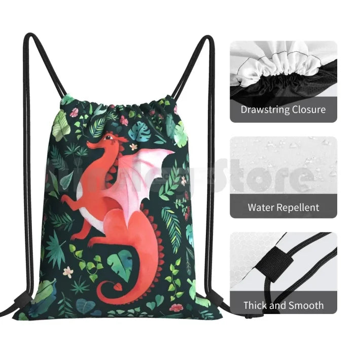 Red Dragon Backpack - Drawstring