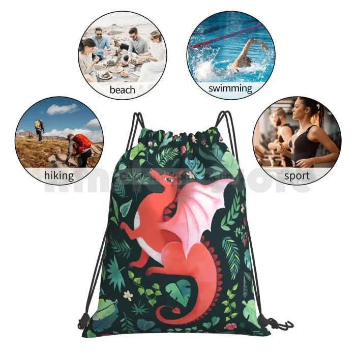 Red Dragon Backpack - Drawstring