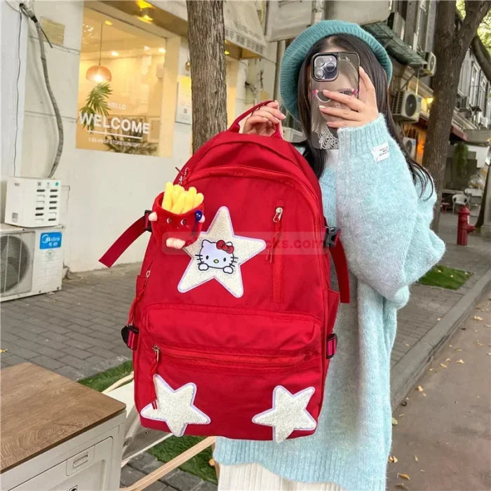 Red middle school backpack - Red