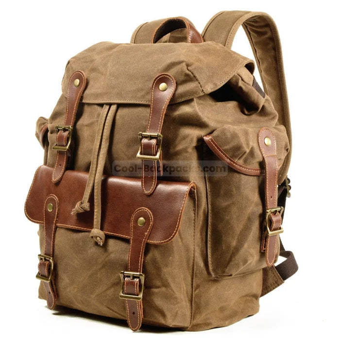 Retro Backpack Canvas - Brown