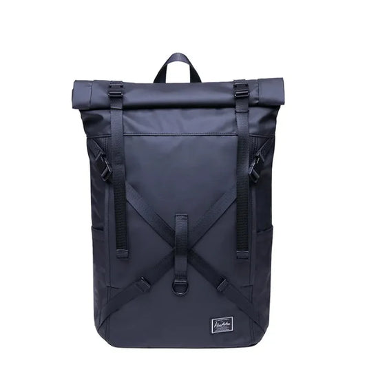 Roll Top Travel Backpack - Black