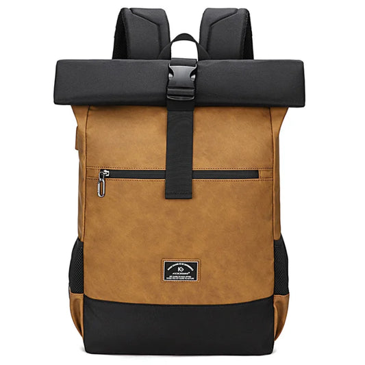 Roll Top Waterproof Backpack - Yellow