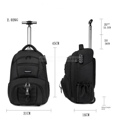 Roller Suitcase Backpack - Black