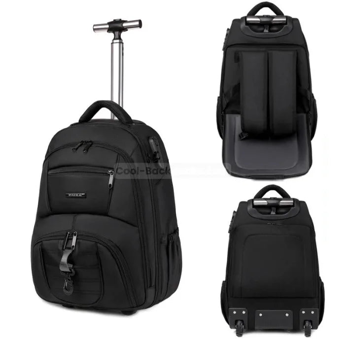 Roller Suitcase Backpack - Black