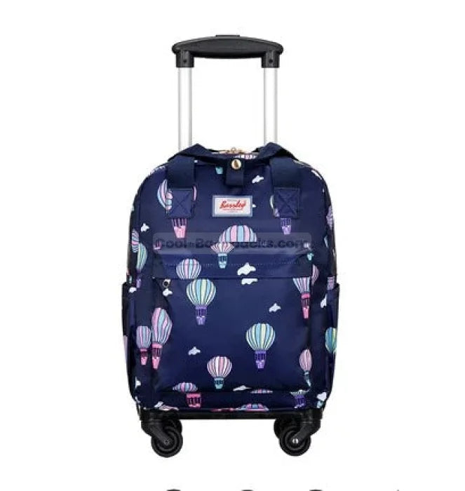 Rolling Backpack for Women - Navy Blue / 18