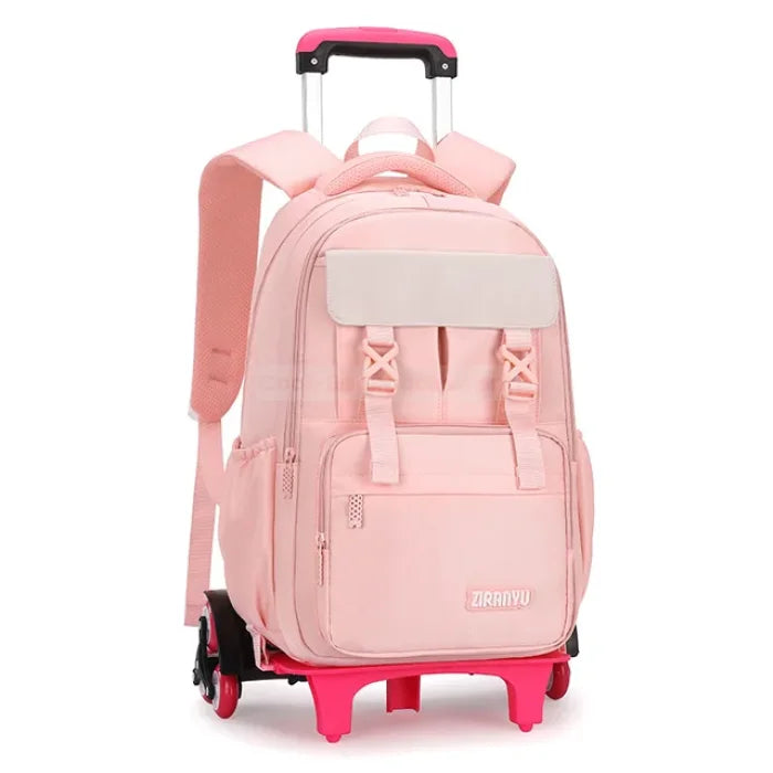 Rose Gold Rolling Backpack - 6 wheels