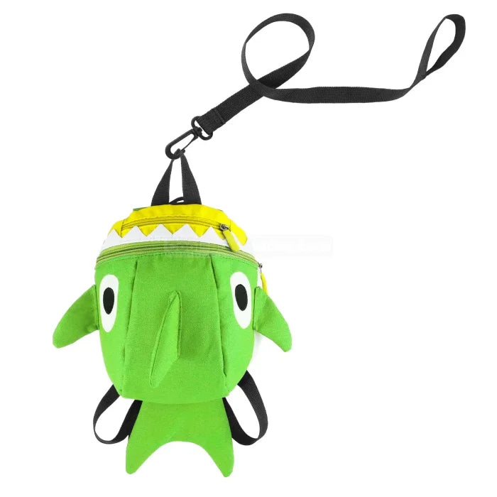 Shark Backpack Leash - Green