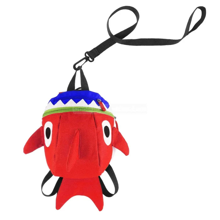 Shark Backpack Leash - Red