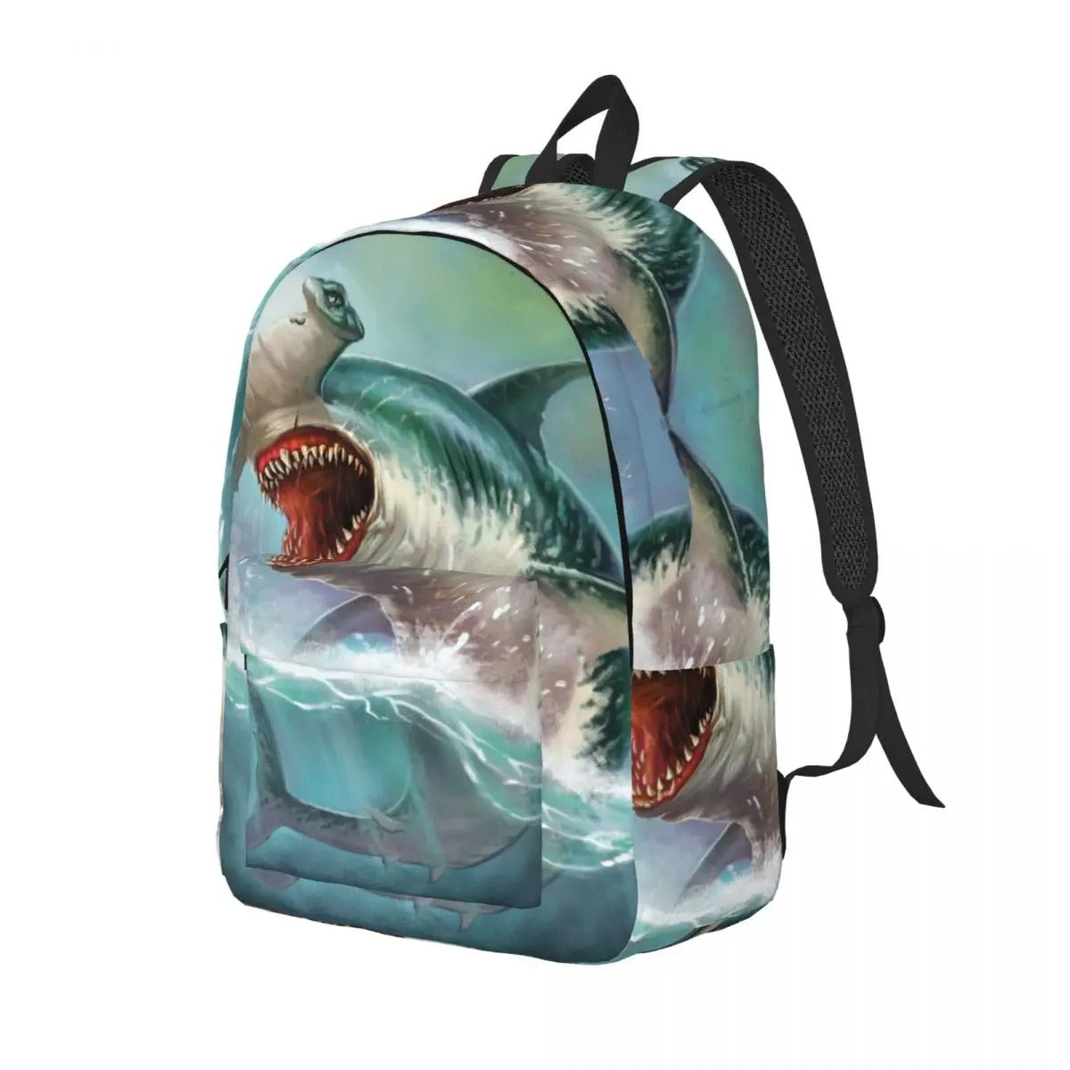 Shark Face Backpack - black / 16 Inches