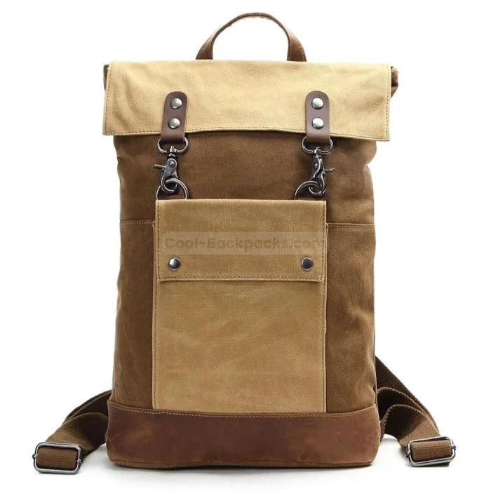 Small Canvas Backpack - Brown