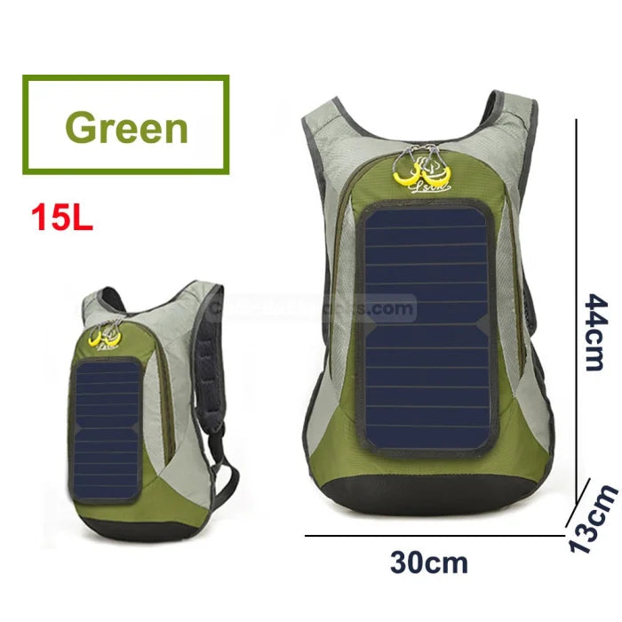 Solar Panel Hiking Backpack - Green