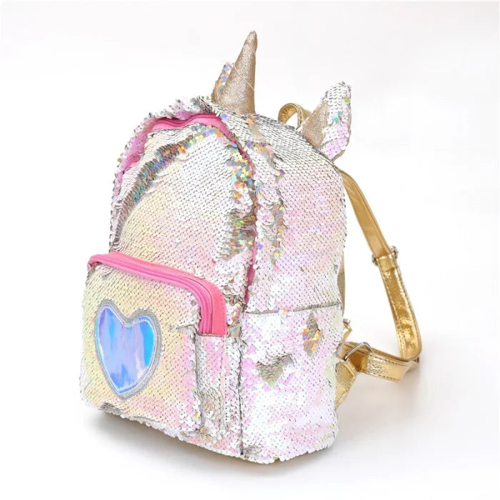 Sparkly Unicorn Backpack - gold