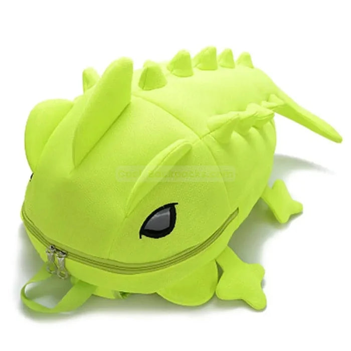 Spiky Dinosaur Backpack - lager size Green