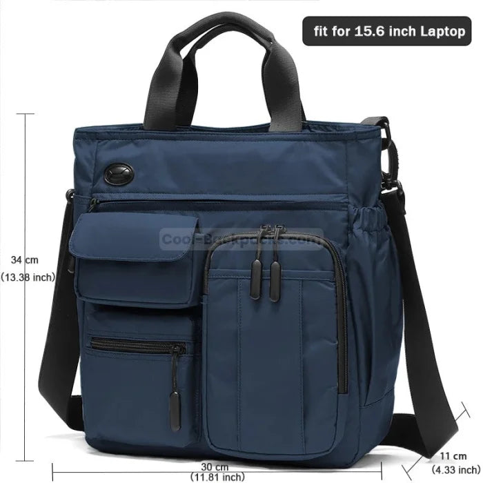 Swiss Messenger Bag - Blue shoulder