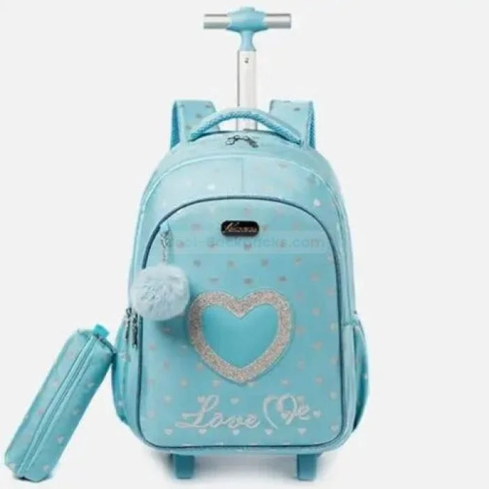 Teal Rolling Backpack