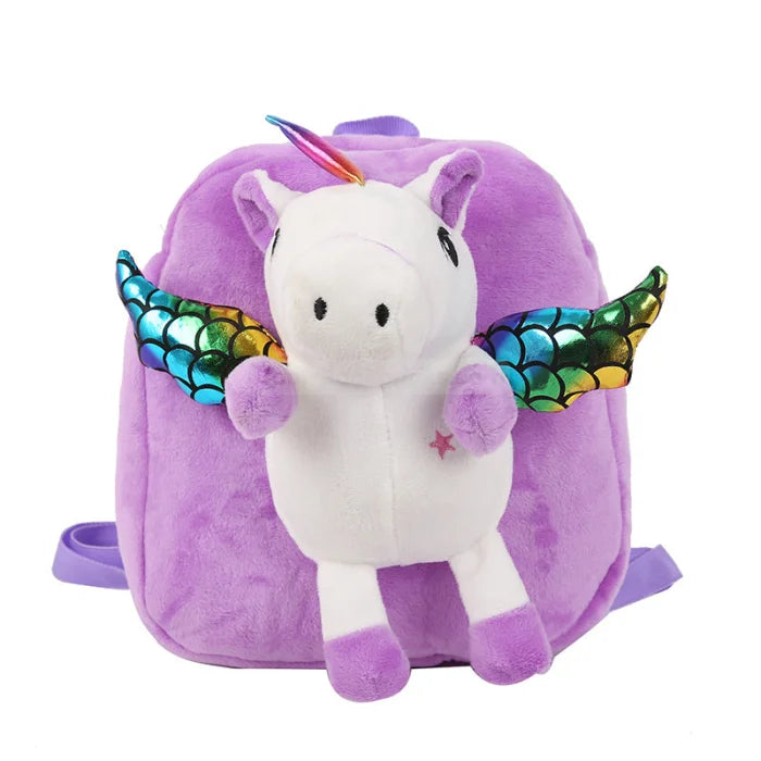 Unicorn Plush Backpack - purple