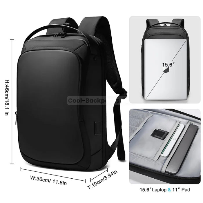 Unisex Anti Theft Backpack - Black