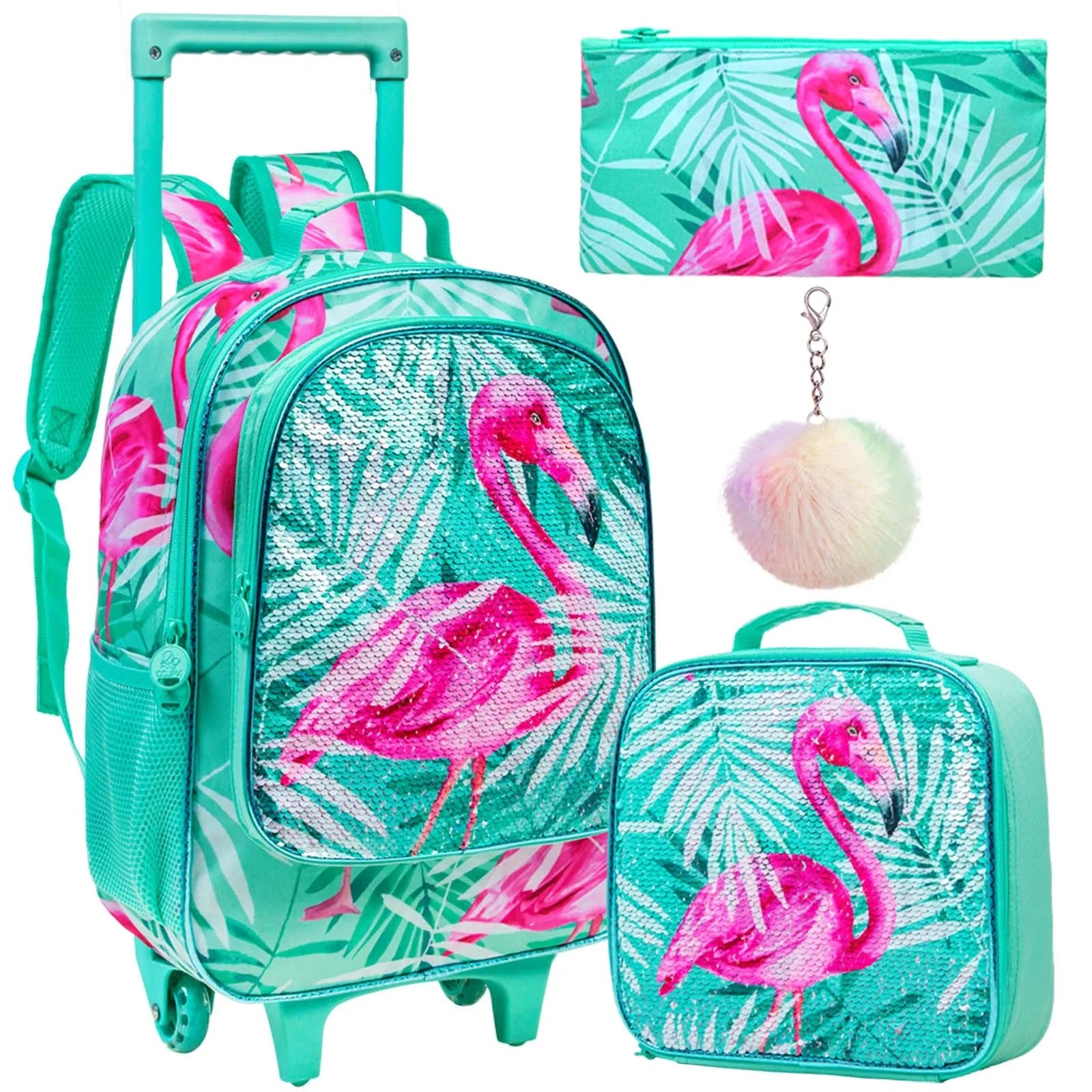 Flamingo Rolling Backpack