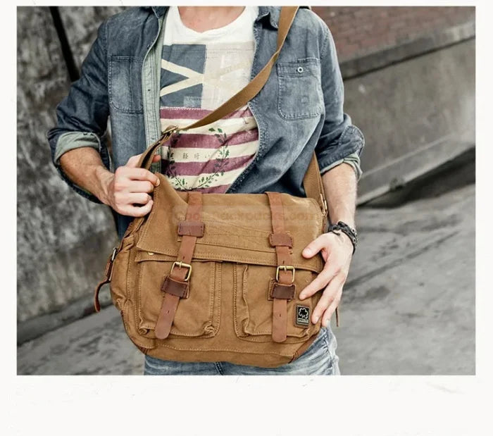 Vintage Canvas Messenger Bag