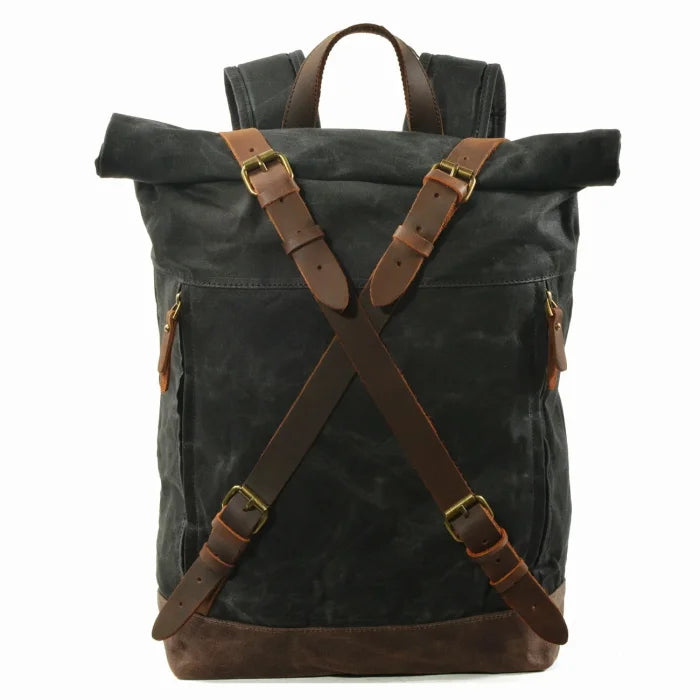 Vintage Canvas Rucksack - Black