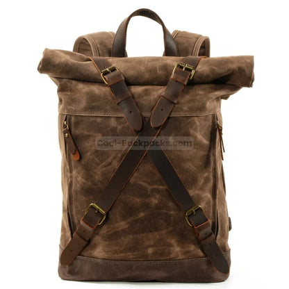 Vintage Canvas Rucksack - Brown