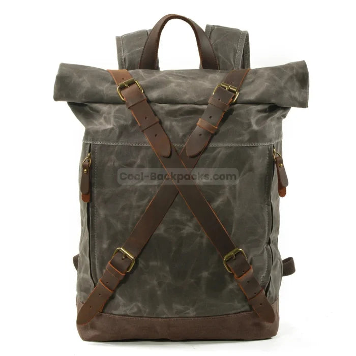 Vintage Canvas Rucksack - Green