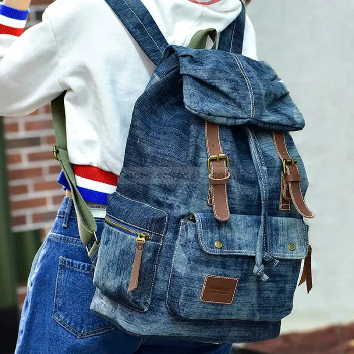 Vintage Denim Backpack