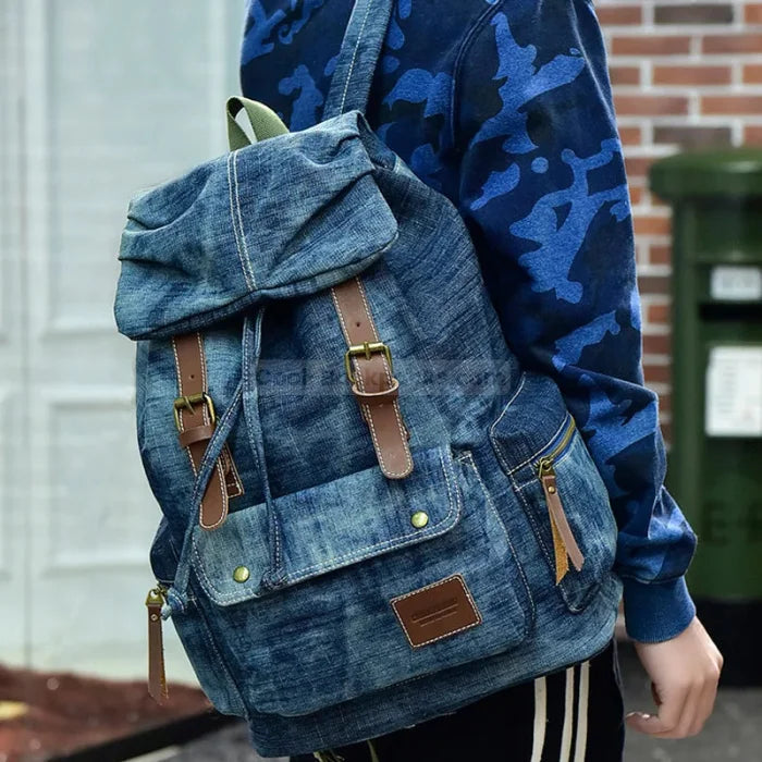 Vintage Denim Backpack