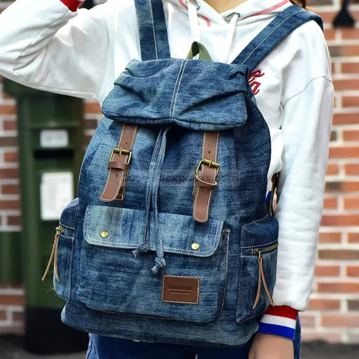 Vintage Denim Backpack