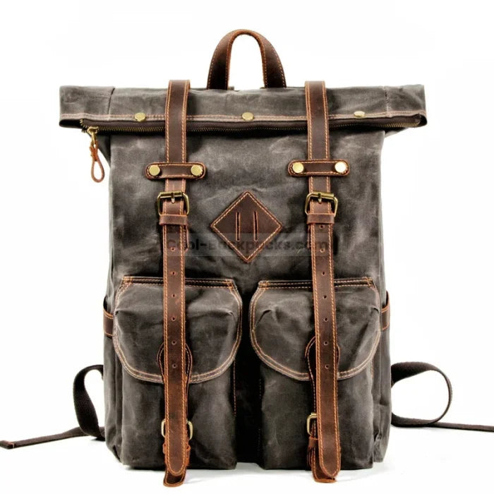 Vintage Military Rucksack - Gray