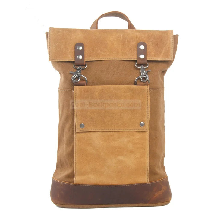 Vintage Roll Top Backpack - Brown