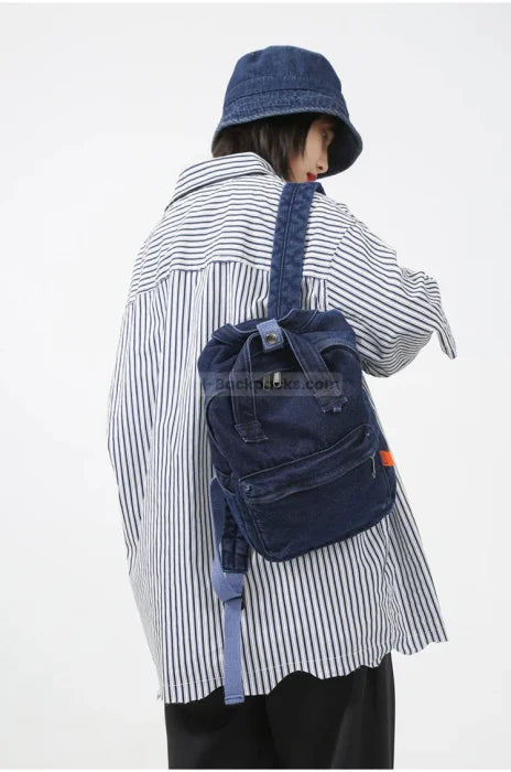 Washed Denim Backpack