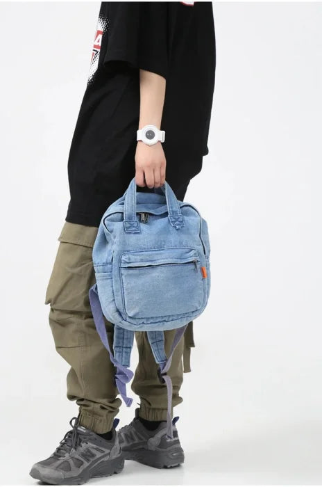 Washed Denim Backpack