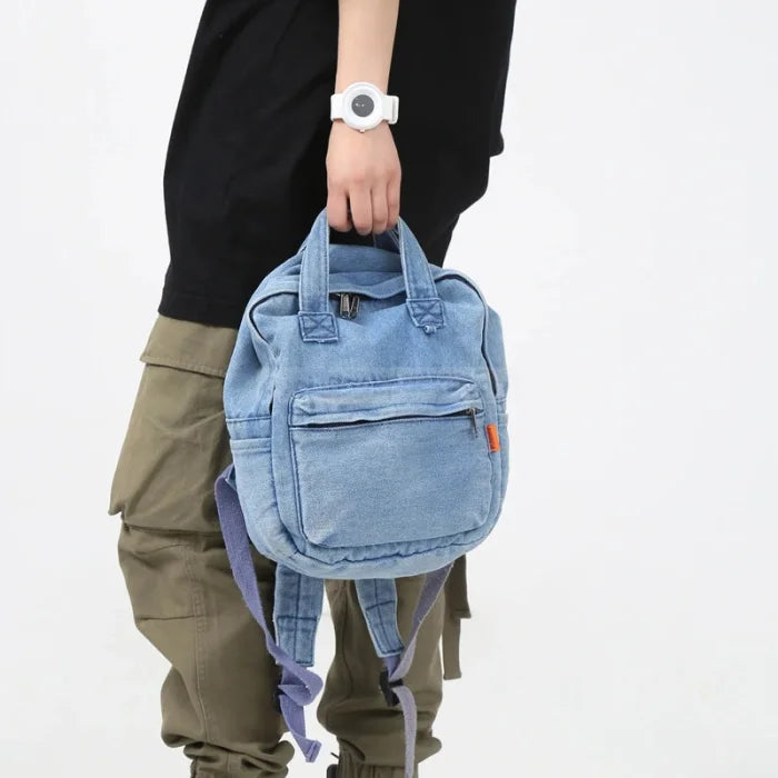 Washed Denim Backpack