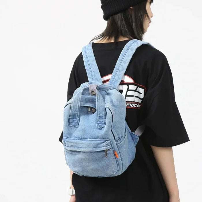 Washed Denim Backpack