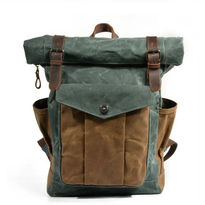 Waxed Canvas Backpack - Green