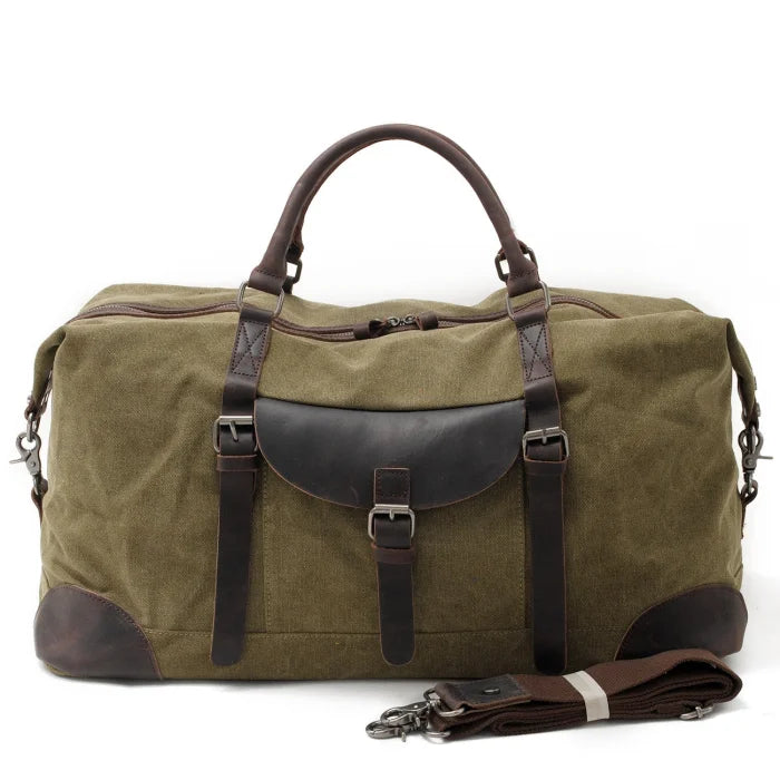 Waxed Canvas Duffel Bag - Green