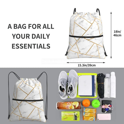 White Drawstring Backpack