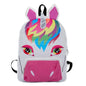 White Rainbow Unicorn Backpack - 28x11x40cm