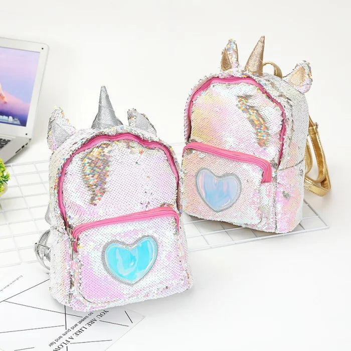 White Sequin Unicorn Backpack