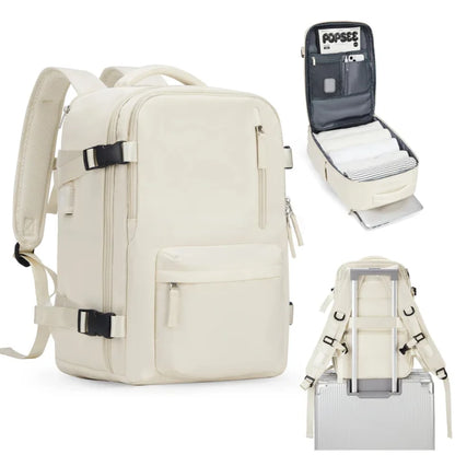 Women Travel Backpack - Beige / Small